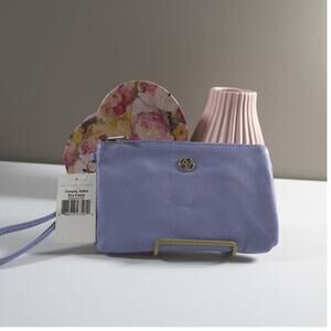 Adrienne Vittadini Charging Wallet Wristlet - Pebble Leather Blue NWT